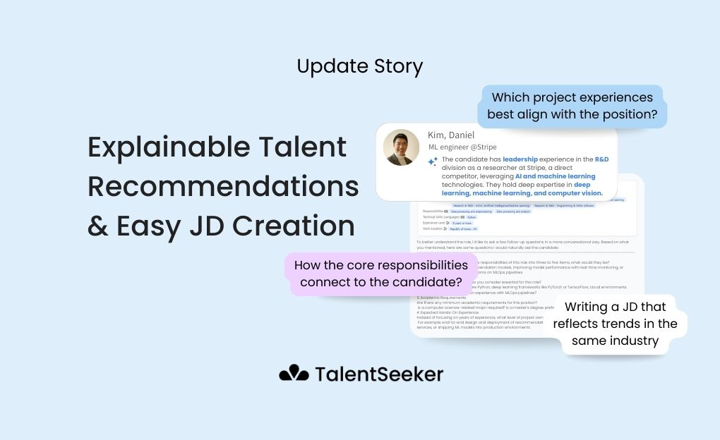 Explainable Talent Recommendations & Easy JD Creation